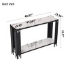 2 Tier Faux Marbling Console Table,Modern Rectangular Narrow Entryway Table,Console Table With Metal Legs,Adjustable Feet-Cuddlewood - 4 of 4