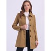 Allegra K Women's Collar Long Sleeve Single Breasted Winter Long Coat - 2 of 4