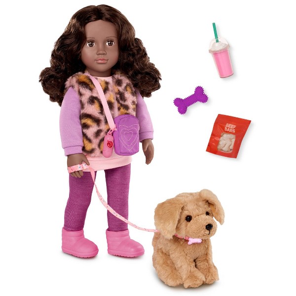 Nuestra Generación Josie y Jax Muñeca de 18" y Set de Cachorro