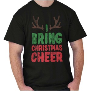 Bring Christmas Cheer Reindeer Antler Graphic T Shirt Men or Women Brisco Brands - 1 of 4