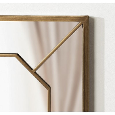 Ardithe Gold Geometric 24x30 Rectangular Vanity Mirror