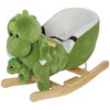 Qaba Baby Rocking Horse, Toddler Plush Dinosaur Animal Rocker with Seat Belt, 32 Songs, Hand Puppet, Rocking Chair for 18-36 Months, Green - 4 of 4