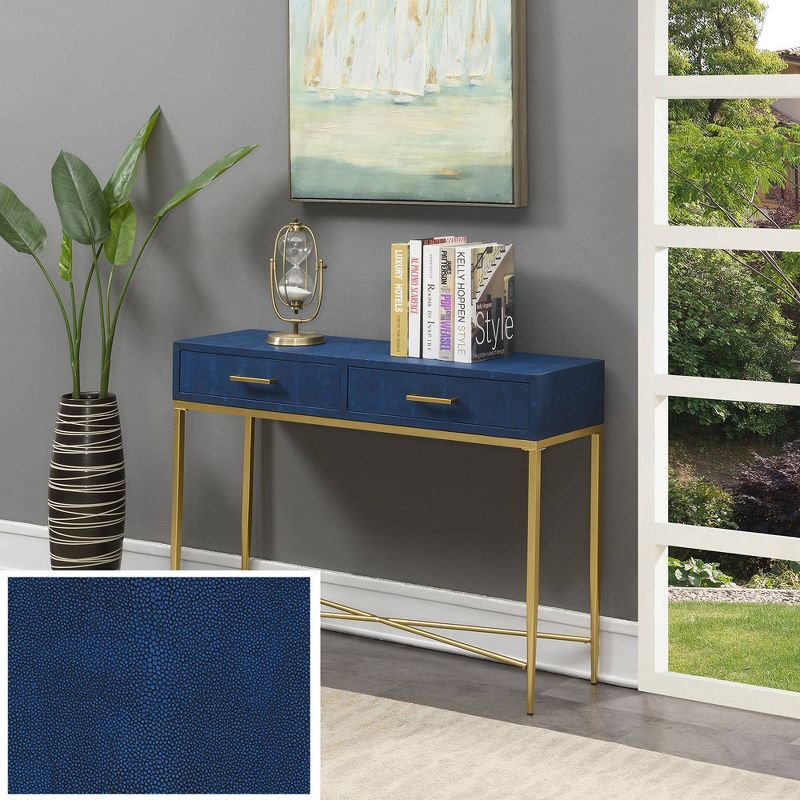 Ashley Console Table Blue/Gold - Breighton Home, 3 of 10