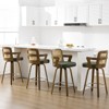 Bekrvio 26" Swivel Counter Height Bar Stools Set of 1/2/3/4,Faux Leather Upholstered Bar Chairs with Back & Arm for Kitchen Island,Black - 3 of 4