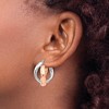 Black Bow Jewelry Sterling Silver & Rose Gold Tone Double Freeform Hoop Earrings, 21mm - 3 of 4
