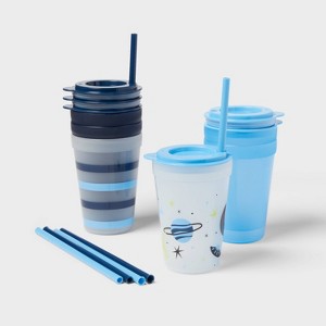 Kids' 18pc Plastic Drinkware Set Green/Blue - Pillowfort™ - 1 of 4