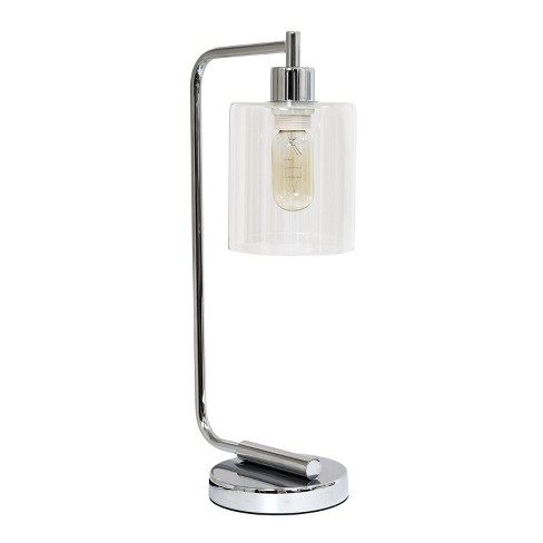 Lalia Home Modern Iron Desk Lamp With Glass Shade Chrome Finish: Etl ...