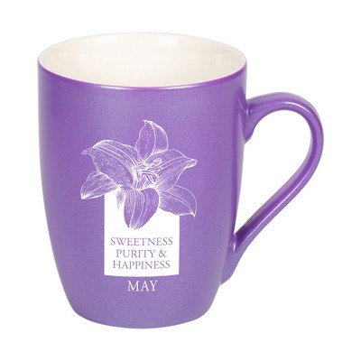 Elanze Designs Sweetness Purity And Happiness Passion Purple 10 ounce New Bone China Coffee Cup Mug