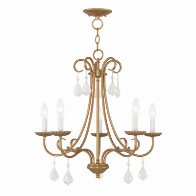 Livex Lighting Daphne 5 - Light Chandelier in  Antique Gold Leaf