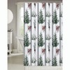 Kate Aurora Celestial Sparkle Christmas Evergreens & Candelabra Candles Fabric Shower Curtain - 2 of 3
