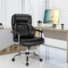 Tangkula 500LBS High Back Big & Tall Office Chair Adjustable Leather Task Chair - 2 of 4