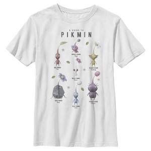 Boy's Nintendo Pikmin 3 Deluxe A Guide to Pikmin  T-Shirt - White - Large - 1 of 4