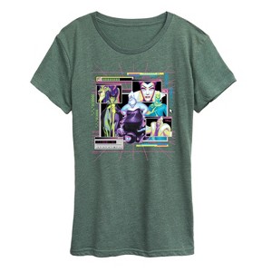 Women's - Disney - Villians Group Vapor Wave Short Sleeve Graphic T-Shirt - 1 of 4