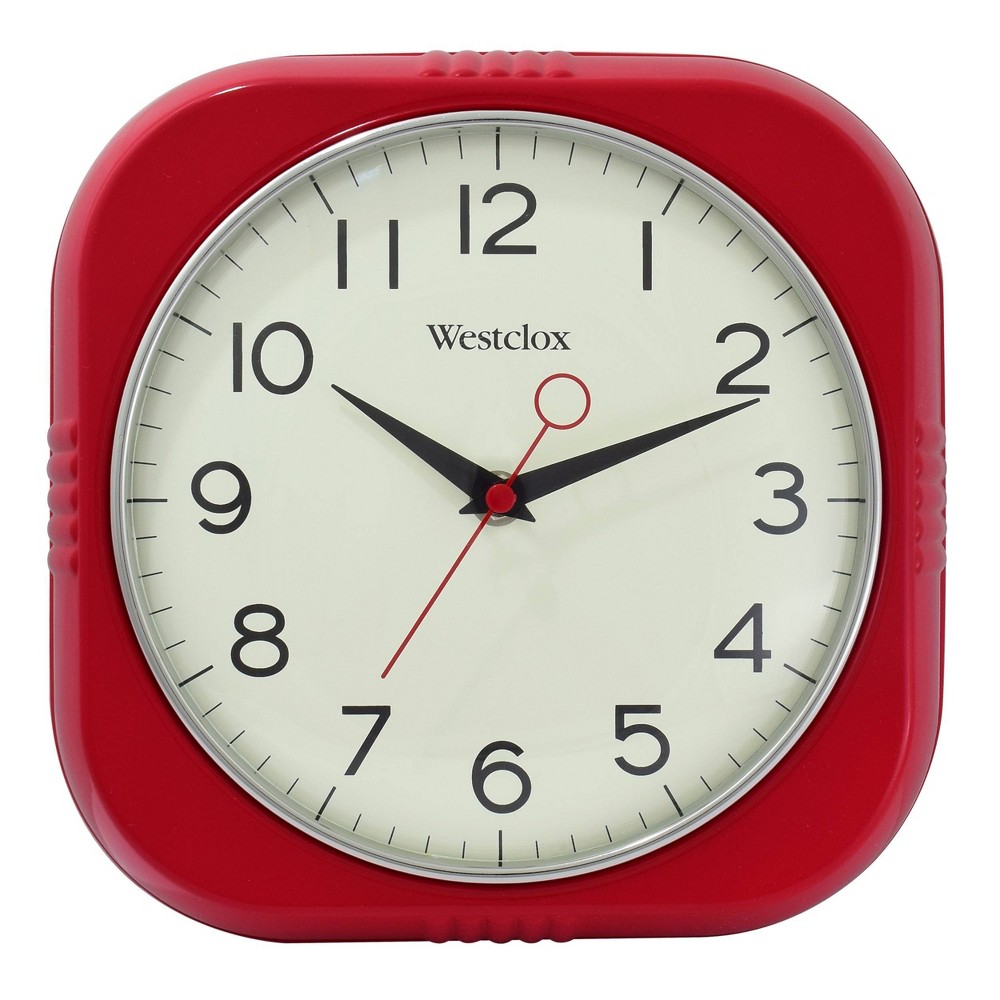 Photos - Wall Clock 9.5" Retro  Red - Westclox