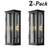 ALOADECOR Matte Black Modern Outdoor Wall Light with Dusk-to-Dawn Sensor Simplicity Wall Sconce with Clear Glass Shade for Garden (¨2 Pack) - 3 of 4
