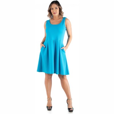 24seven Comfort Apparel Sleeveless Plus Size Dress With Pockets ...