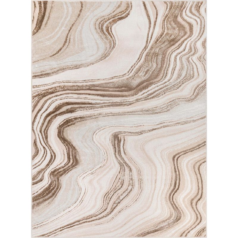 Well Woven Werrick Abstract Wavy Lines Marble Area Rug, 1 of 6