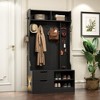 HDZNVF Hall Tree with 6 Hooks,Coat Hanger, Black - 2 of 4