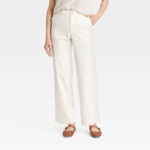Women's Mid-Rise Straight Leg Relaxed Chino Pants - Universal Thread™ - 1 of 3