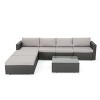 Christopher Knight Home Luther 7 Piece Patio Wicker Rattan and Aluminum Frame Sectional Conversation Set with Coffee Table and Cushions - 2 of 4