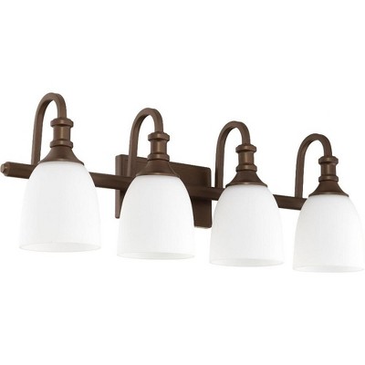 Quorum Lighting Richmond Glass 4-Light Oiled Bronze Vanity Fixture