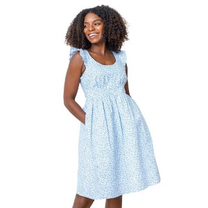 Hope & Henry Womens' Flutter Sleeve Empire Dress - 1 of 4