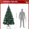 Syemin Artificial Trees 7 FT Snow Tipped Artificial Christmas Tree 1100 Branch Tips and Sturdy Metal Stand, Green Snow Tipped, Green, 40"*40"*84" - 2 of 4