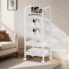 1-Piece 5-Tier Slim Rolling Cart - Metal Mesh Baskets & 360° Wheels, Rust-Resistant Frame for Narrow Spaces - 4 of 4