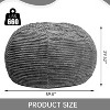 Hooseng 6FT Giant Beanbag Chairs with Memory Foam Filled, Ultra Soft Lazy Sofa for Living Room Bedroom, Grey - 4 of 4