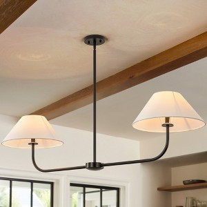 Rennnsan Ravuna 48" W 2 -Light Dimmable Modern Linear Kitchen Island Pendant in Black - 1 of 4