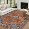 5 x 7 ft Chenille Natural Rectangular Living Room Bedroom Dining Room Office Floral Print Vintage Machine Washable Area Rug - 3 of 4