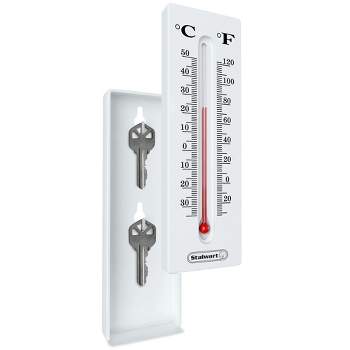Hastings Home Hide-a-Key Thermometer for House, Car, and Safe Keys – White