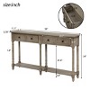 Espresso Console Table with 2 Storage Drawers and Bottom Shelf, Narrow Entryway Table for Hallway or Living Room-The Pop Home - 4 of 4