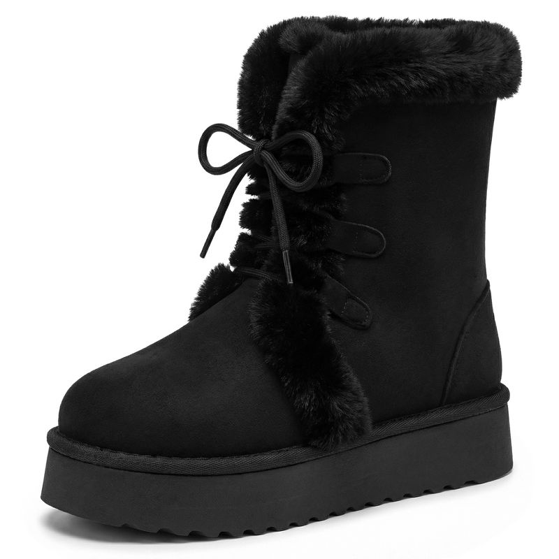 BLISSFUL STEP Faux Suede Ethylene Vinyl Acetate Breathable Warm Boots 5 Black