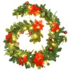 VidaXL Christmas Garland with LED Lights Green 8.9' PVC - 2 of 4
