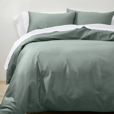 King Supima Washed Sateen Duvet & Sham Set Sage Green - Casaluna™ : Target