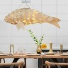Handmade Fish-shaped Ceiling Lamp Wood Pendant Light with Adjustable Cord 100cm - 2 of 4