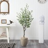 Nearly Natural 5-ft Eucalyptus Artificial Tree in Sandstone Planter - 3 of 4