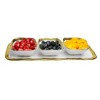 Classic Touch White Porcelain Relish Dish with 3 Square Bowls with Gold Trim - 3 of 4