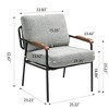 NicBex  Accent Chair with Wood Armrests,Comfortable Lounge Chair,Modern Arm Chairs with Black Metal Frame for Bedroom,Reading Room,Gray/Beige - 3 of 4