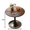 24" Modern Round Dining Table, Black Tulip Kitchen Table with MDF Top and Metal Pedestal Base, Small Coffee Table for Living Room-The Pop Home - 4 of 4