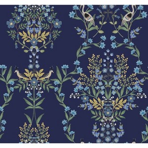 Rifle Paper Co. Luxembourg Peel and Stick Wallpaper Blue: Self-Adhesive Floral Botanical, Repositionable, 28 Sq Ft Coverage - 1 of 4