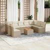 vidaXL Patio Sofa Set with Cushions Outdoor Furniture 10 Piece Poly Rattan - Beige and Cream - 2 of 4