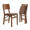 Stakmore Set of 2 Aztec Folding Chairs Fruitwood Finish: No Assembly, Polyester Upholstery - 2 of 4