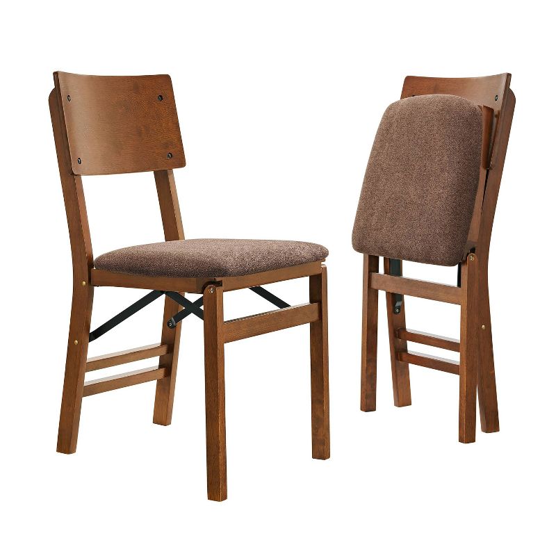 Stakmore Set of 2 Aztec Folding Chairs Fruitwood Finish, 1 of 5