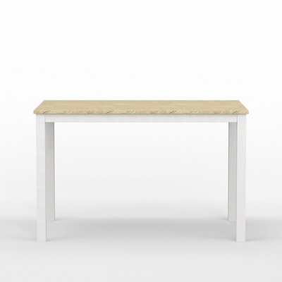 Malaysian Oak 48" Rectangular Dining Table in White/Natural