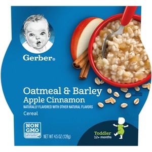 Gerber Baby Food Oatmeal & Barley Apple Cinnamon Baby Cereal - 4.5oz - 1 of 4