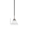 Toltec Lighting Paramount 1 - Light Pendant in  Matte Black/Brushed Nickel with 7" White Muslin Shade - 2 of 2