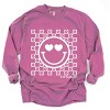 Simply Sage Market S.W.Smiley Checkered Floral Outline Garment Dyed Long Sleeve - 2 of 4