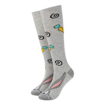 Looney Tunes Bugs Bunny with Knit Carrot Pattern Women's Knee High Socks